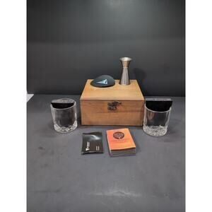 Whiskey Glass Mixologist Set, Wood Box Set, Whiskey Glasses, Home Bar Essentials